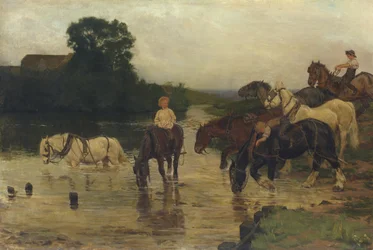 仕事の後の入浴馬、1884